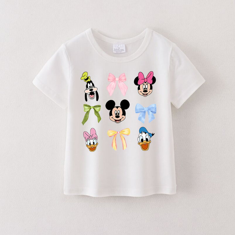 (Pre Order)Girls Spring and Summer Cartoon Print Top