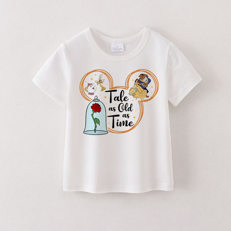 (Pre Order)Girls Spring and Summer Cartoon Print Top