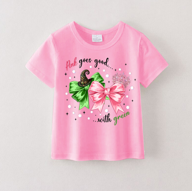 (Pre Order)Girls Spring and Summer Cartoon Print Top