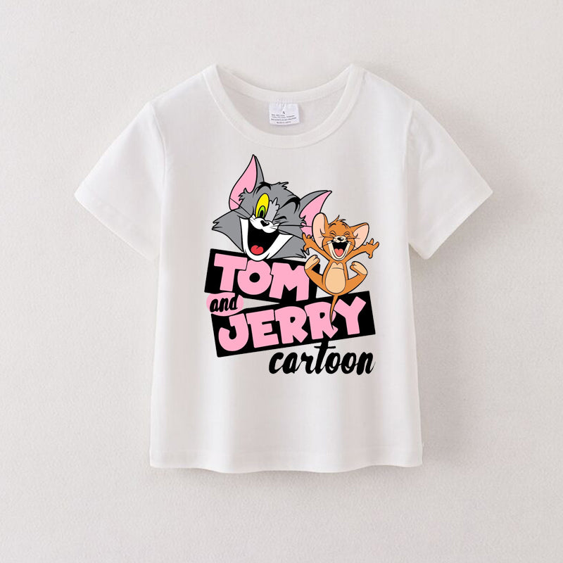 (Pre Order)Girls Spring and Summer Cartoon Print Top