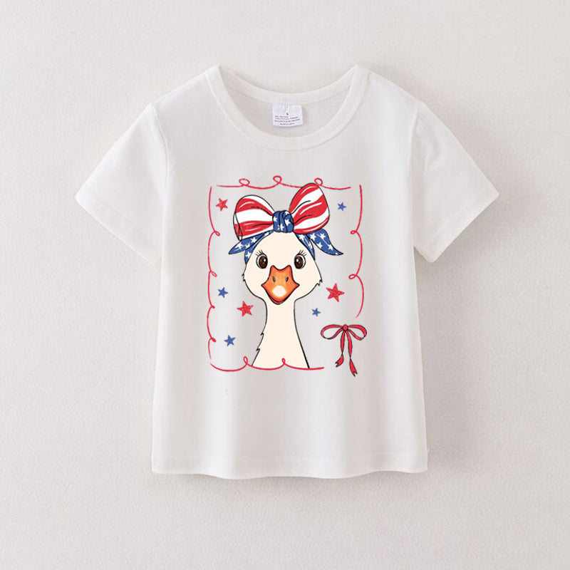 (Pre Order)Girls Patriotic Print Cotton Top