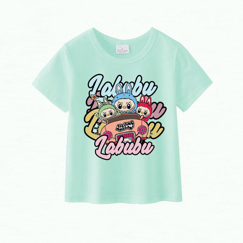 (Pre Order)Girls Spring and Summer Cartoon Print Cotton Top