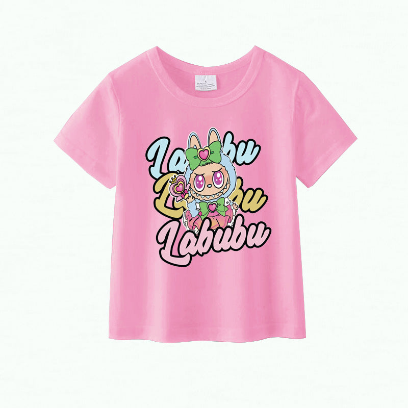 (Pre Order)Girls Spring and Summer Cartoon Print Cotton Top