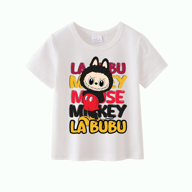 (Pre Order)Girls Spring and Summer Cartoon Print Cotton Top