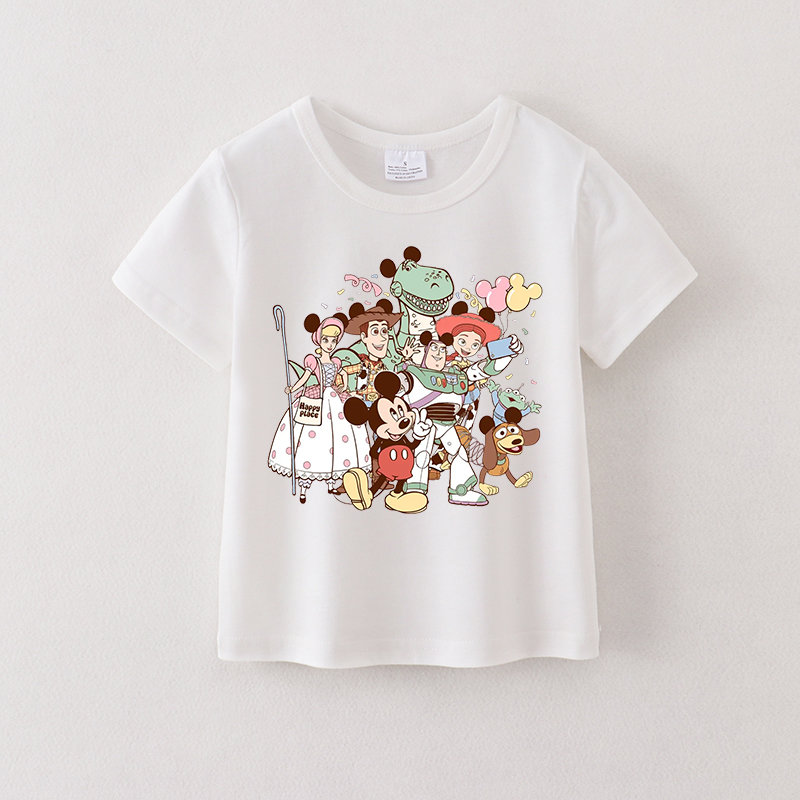(Pre Order)Girls Spring and Summer Cartoon Print Cotton Top