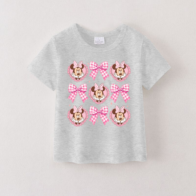 (Pre Order)Girls Spring and Summer Cartoon Print Cotton Top