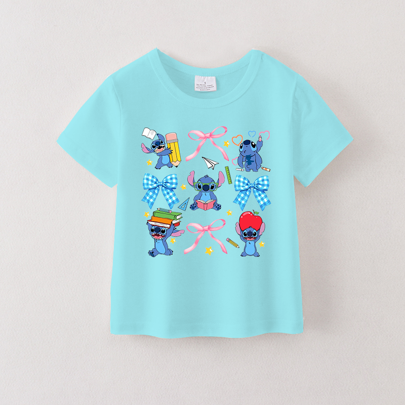 (Pre Order)Girls Spring and Summer Cartoon Print Cotton Top