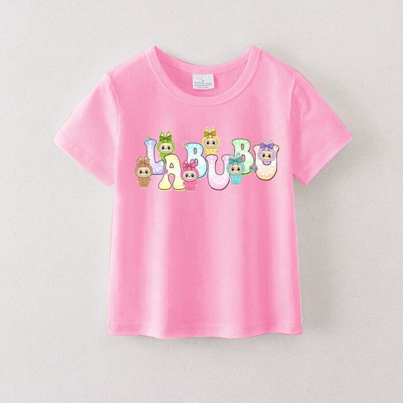 (Pre Order)Girls Spring and Summer Cartoon Print Cotton Top