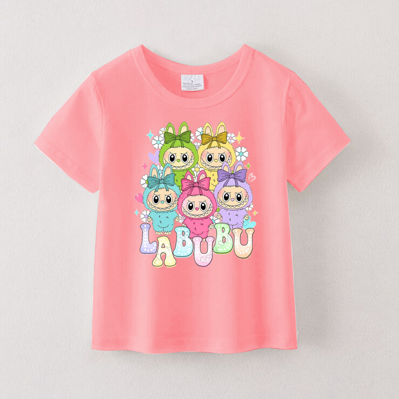 (Pre Order)Girls Spring and Summer Cartoon Print Cotton Top
