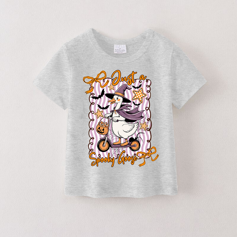 (Pre Order)Girls Halloween Cartoon Print Cotton Top