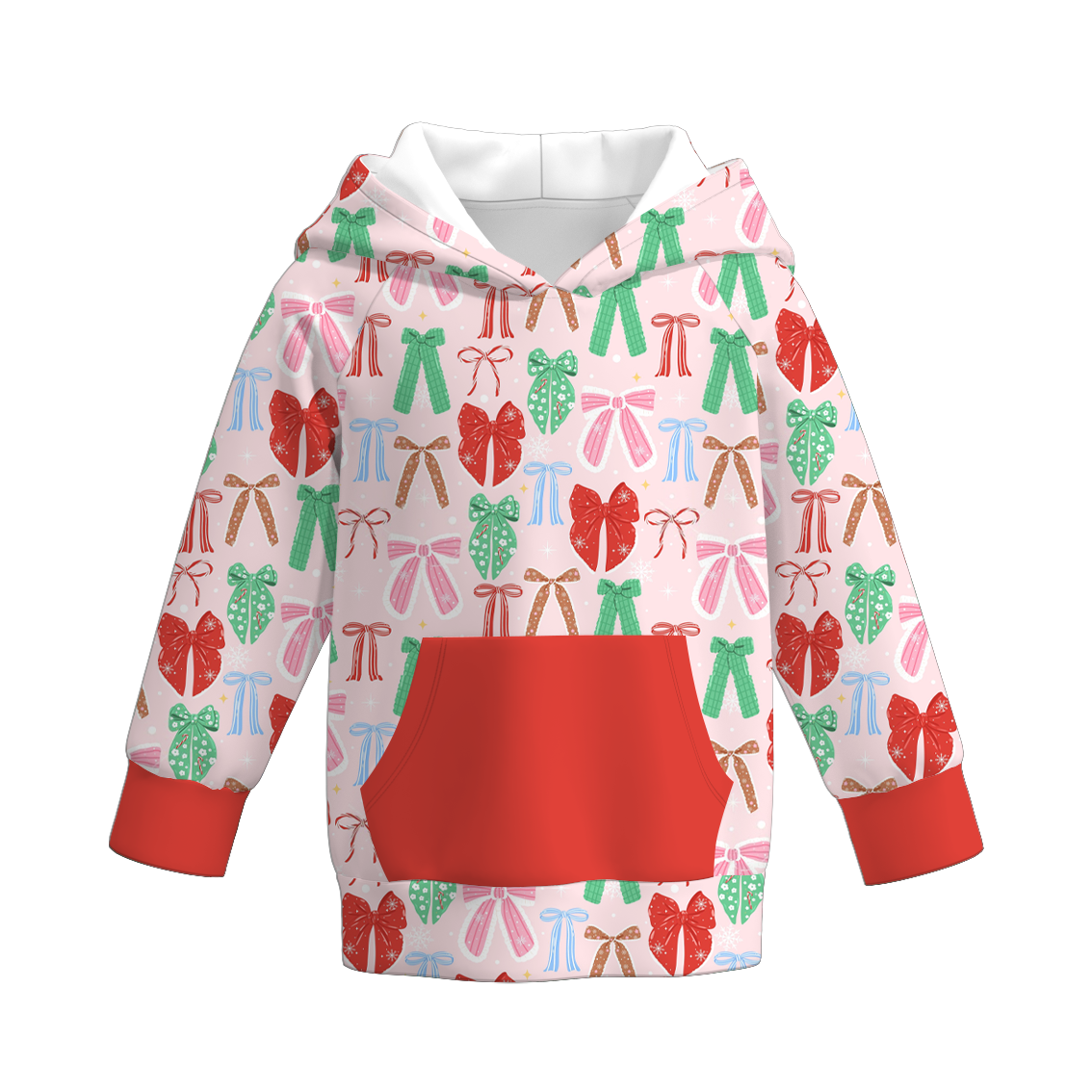 (Pre Order)Girls Christmas Bow Print Dress,Set,Top&Pants