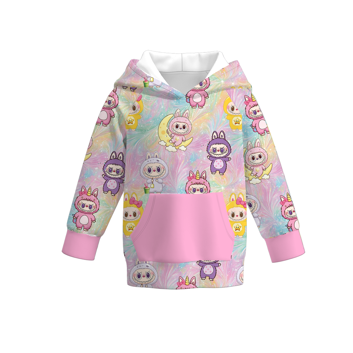 (Pre Order)Girls Halloween Cartoon Print Hoodie