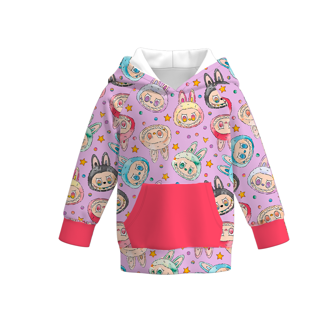 (Pre Order)Girls Halloween Cartoon Print Hoodie