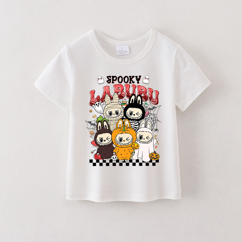 (Pre Order)Kids Halloween Cartoon Print Cotton Top