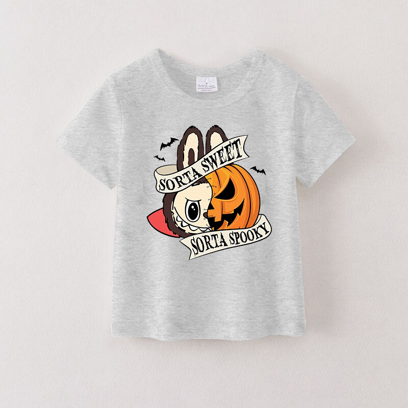 (Pre Order)Kids Halloween Cartoon Print Cotton Top