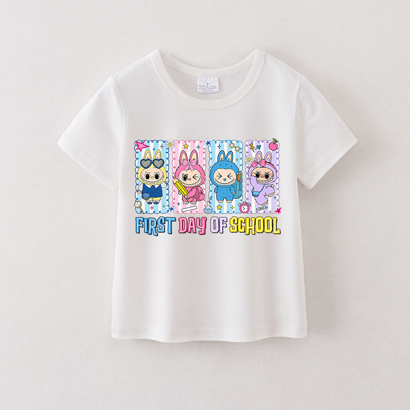 (Pre Order)Girls Halloween Cartoon Print Cotton Top