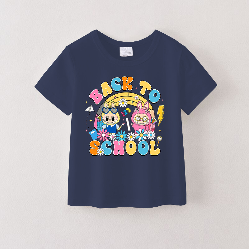 (Pre Order)Girls Halloween Cartoon Print Cotton Top