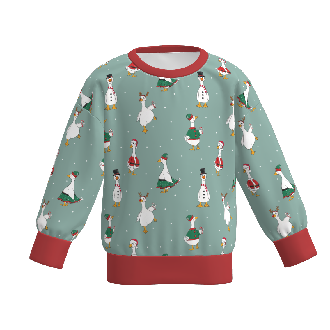(Pre Order)Family Christmas Goose Print Dress,Set,Romper&Top