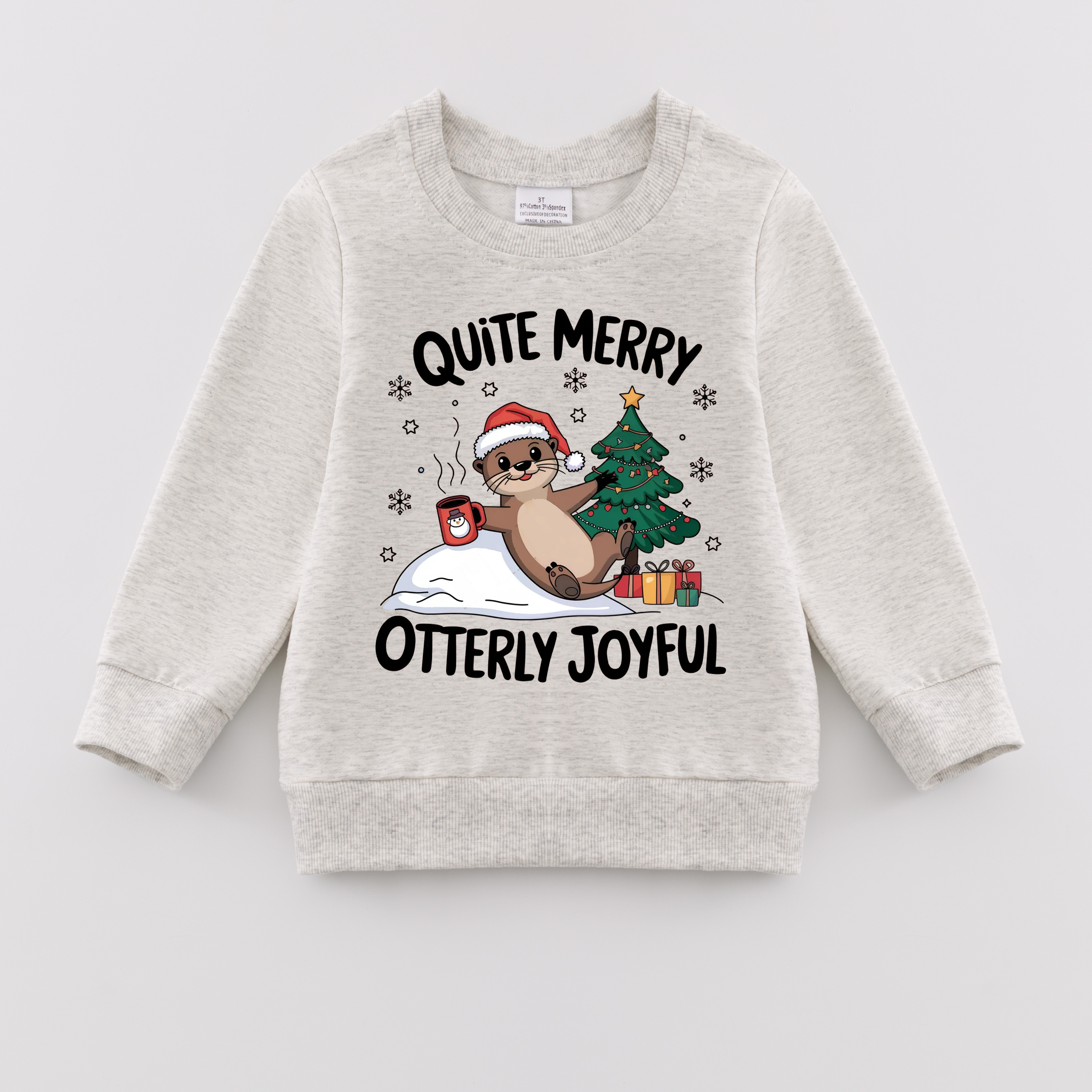 (Pre Order)Girls Christmas Print Cotton Sweatshirt