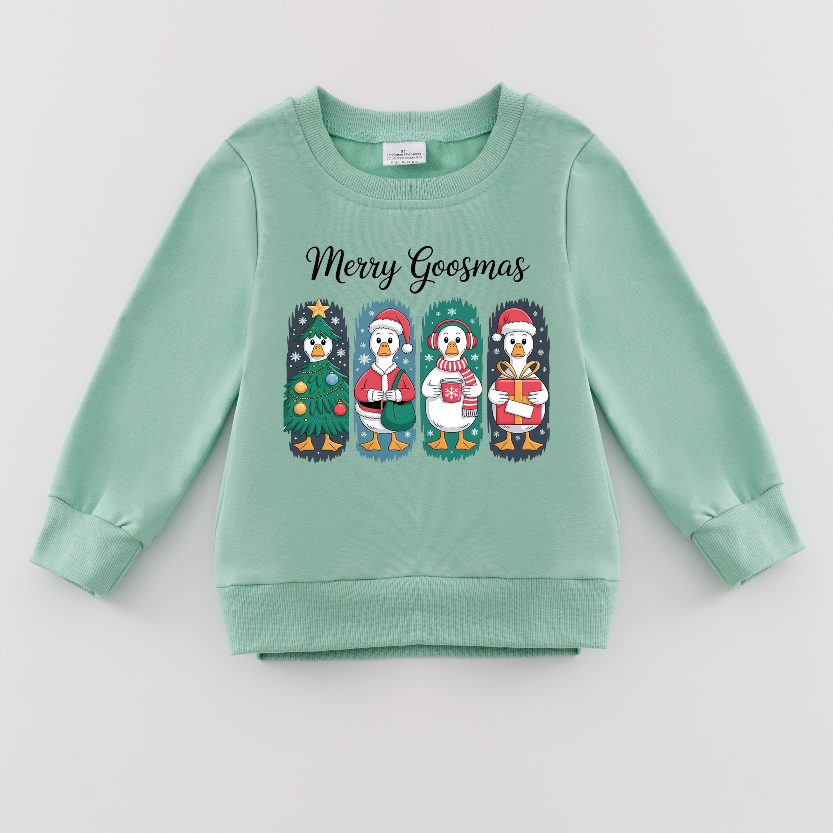 (Pre Order)Girls Christmas Print Cotton Sweatshirt