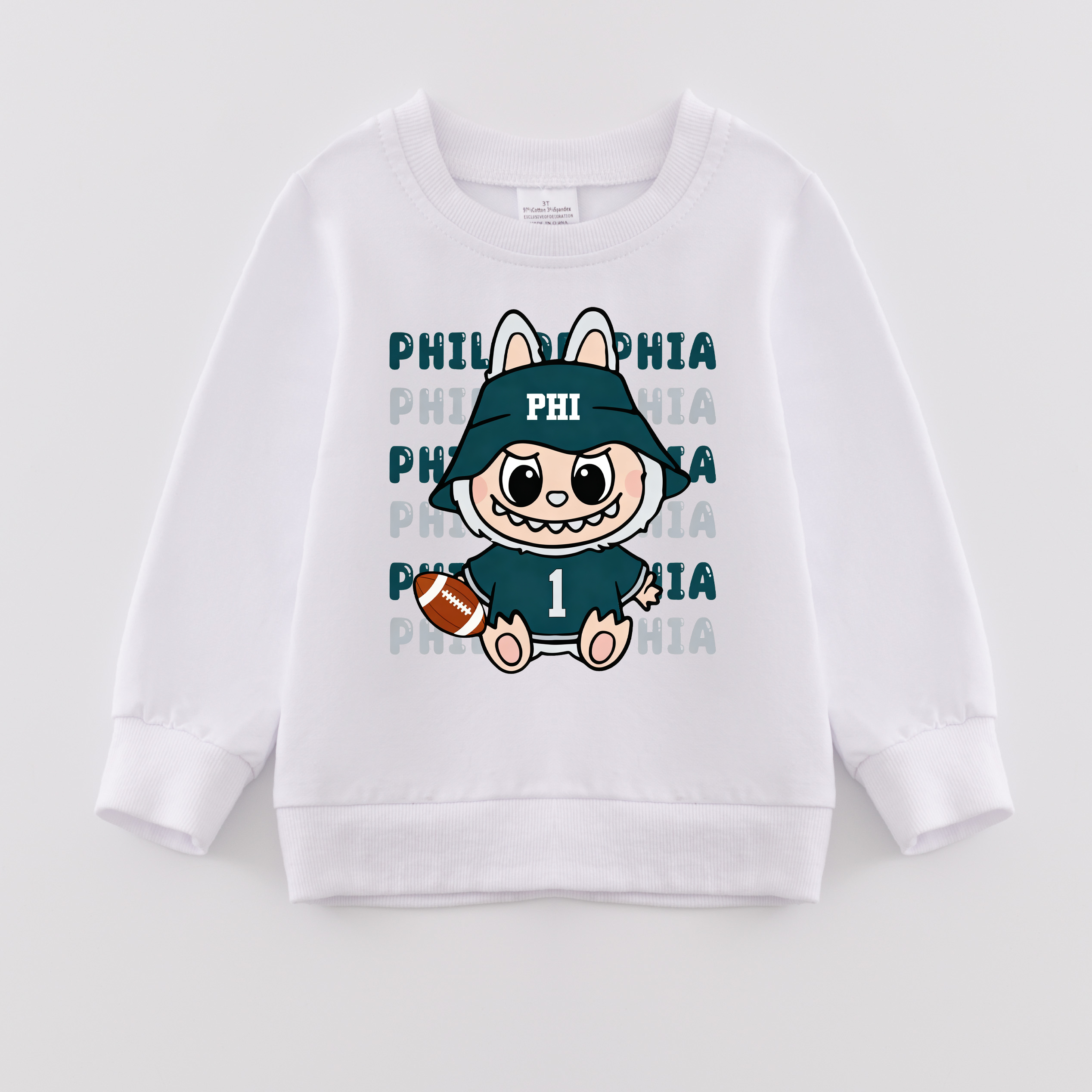 (Pre Order)Girls LBB Football Team Print Cotton Sweatshirt