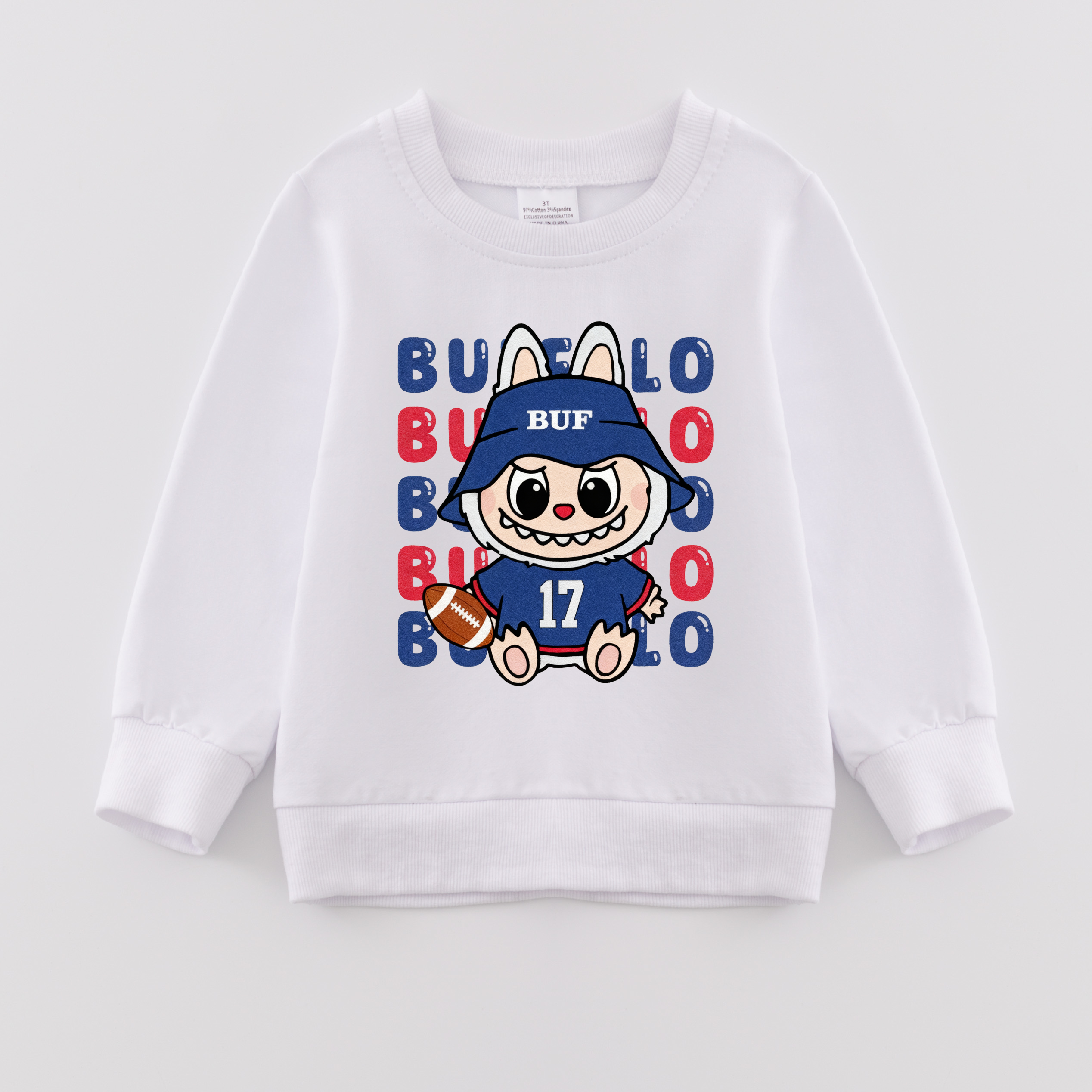 (Pre Order)Girls LBB Football Team Print Cotton Sweatshirt