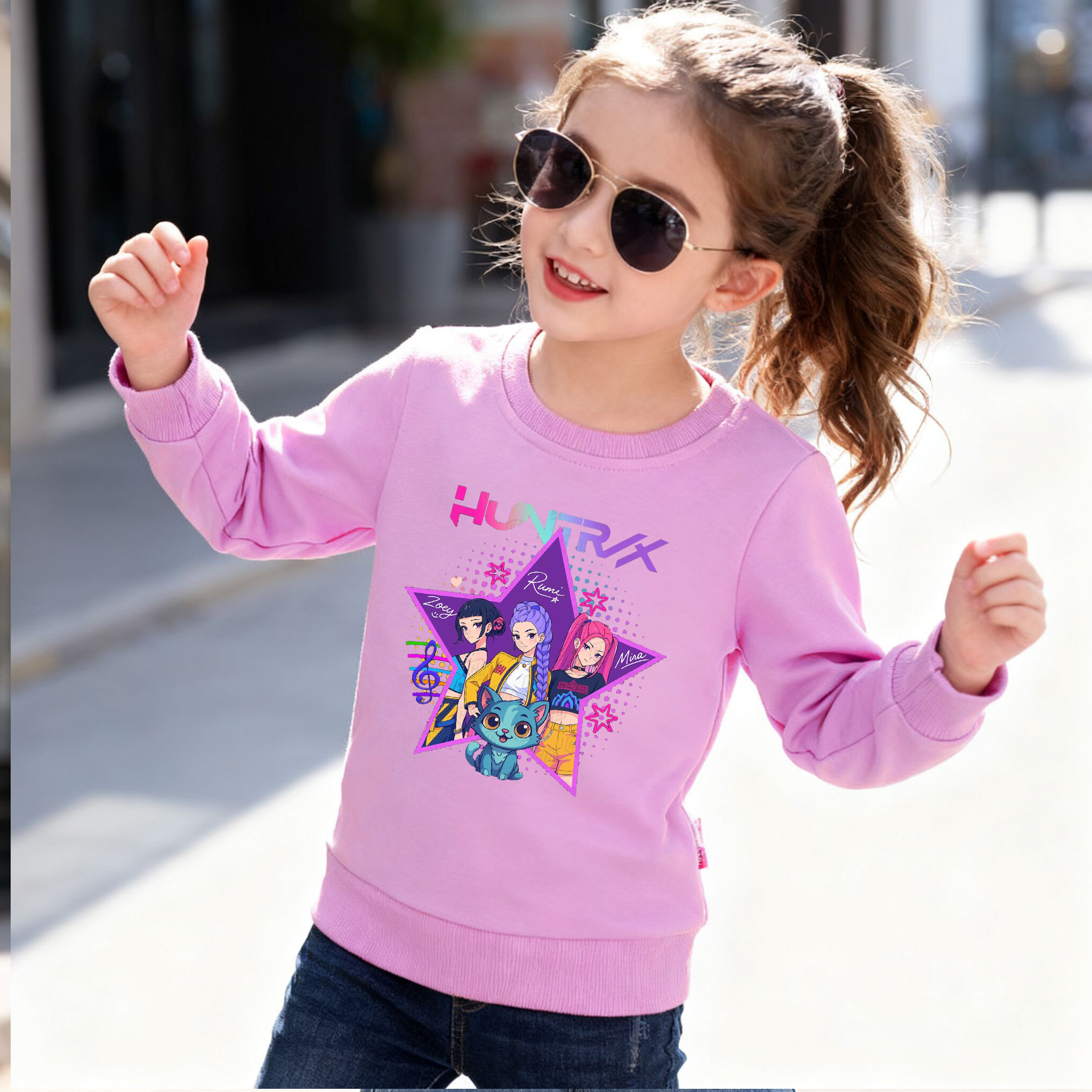 (Pre Order)Girls Movie Character Cotton Sweatshirt