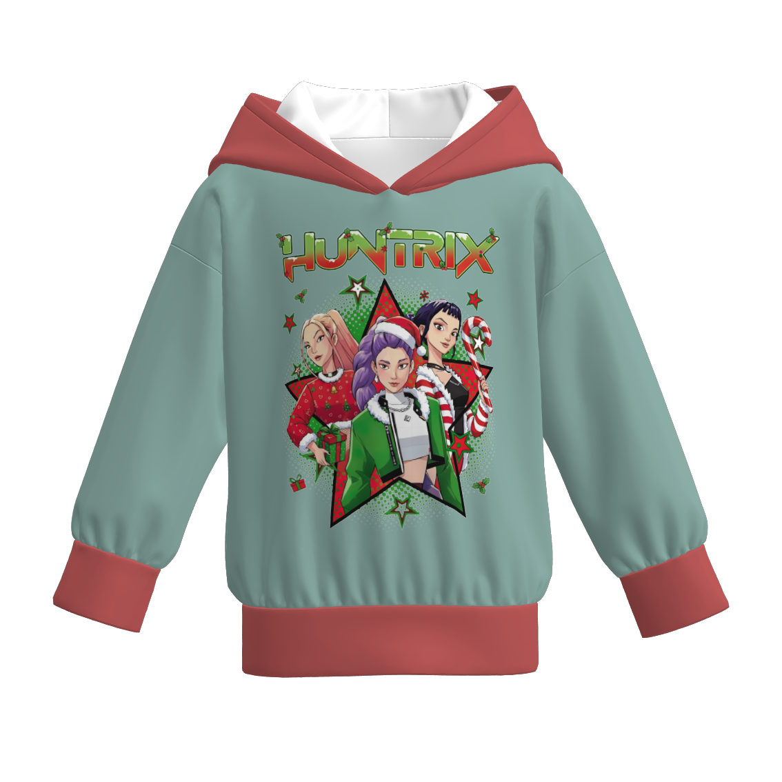 (Pre Order)Girls Christmas Movie Character Print Hoodie
