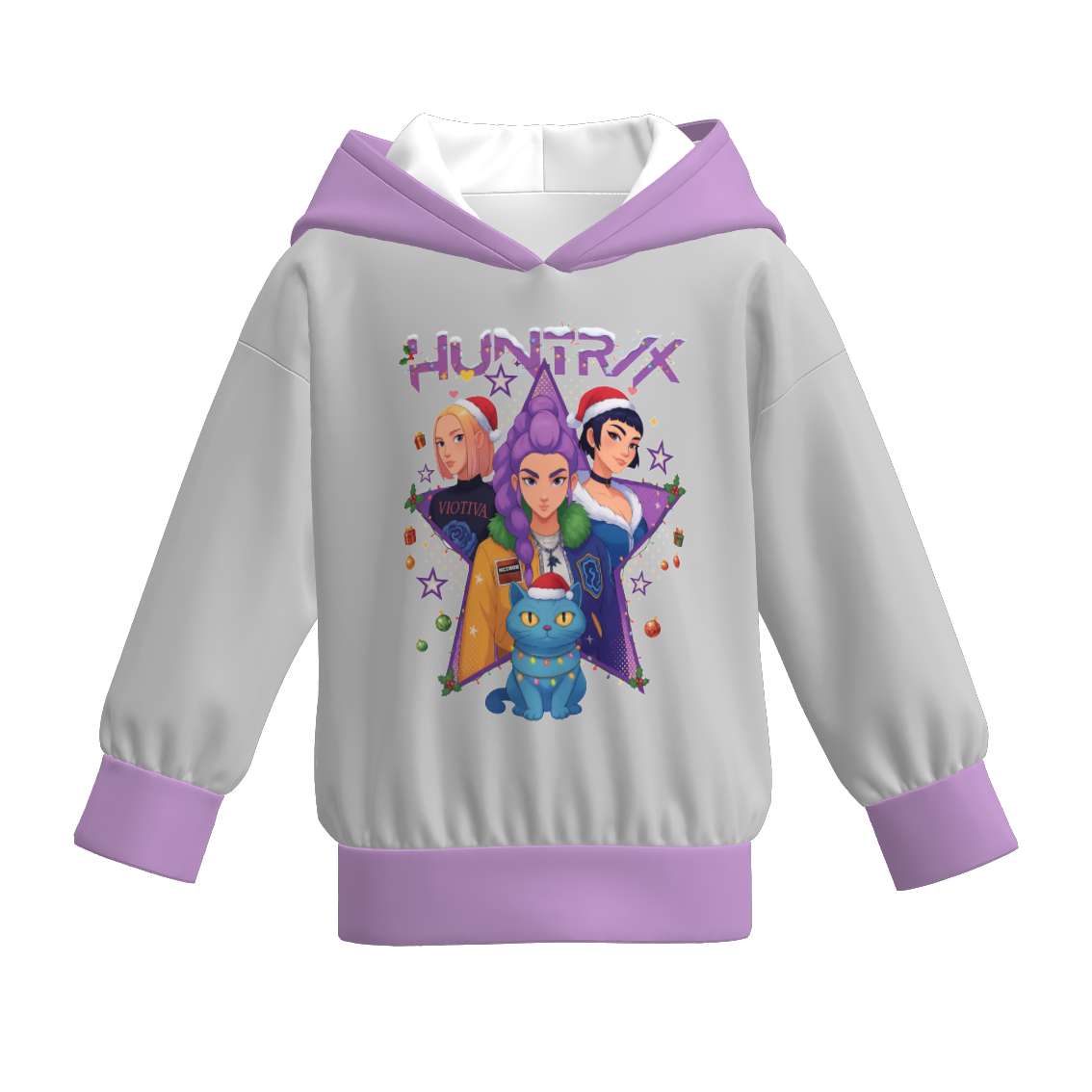 (Pre Order)Girls Christmas Movie Character Print Hoodie
