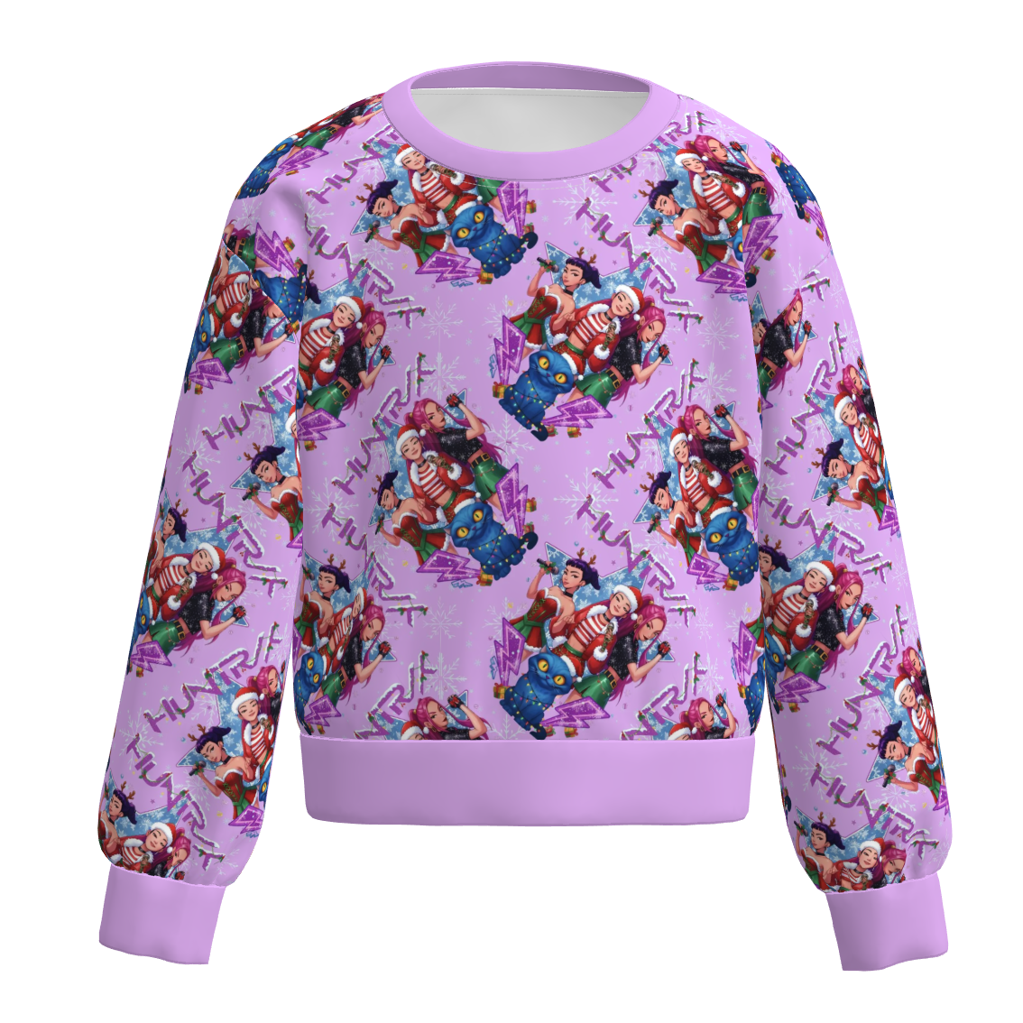 (Pre Order)Girls Christmas Cartoon Print Sweatshirt