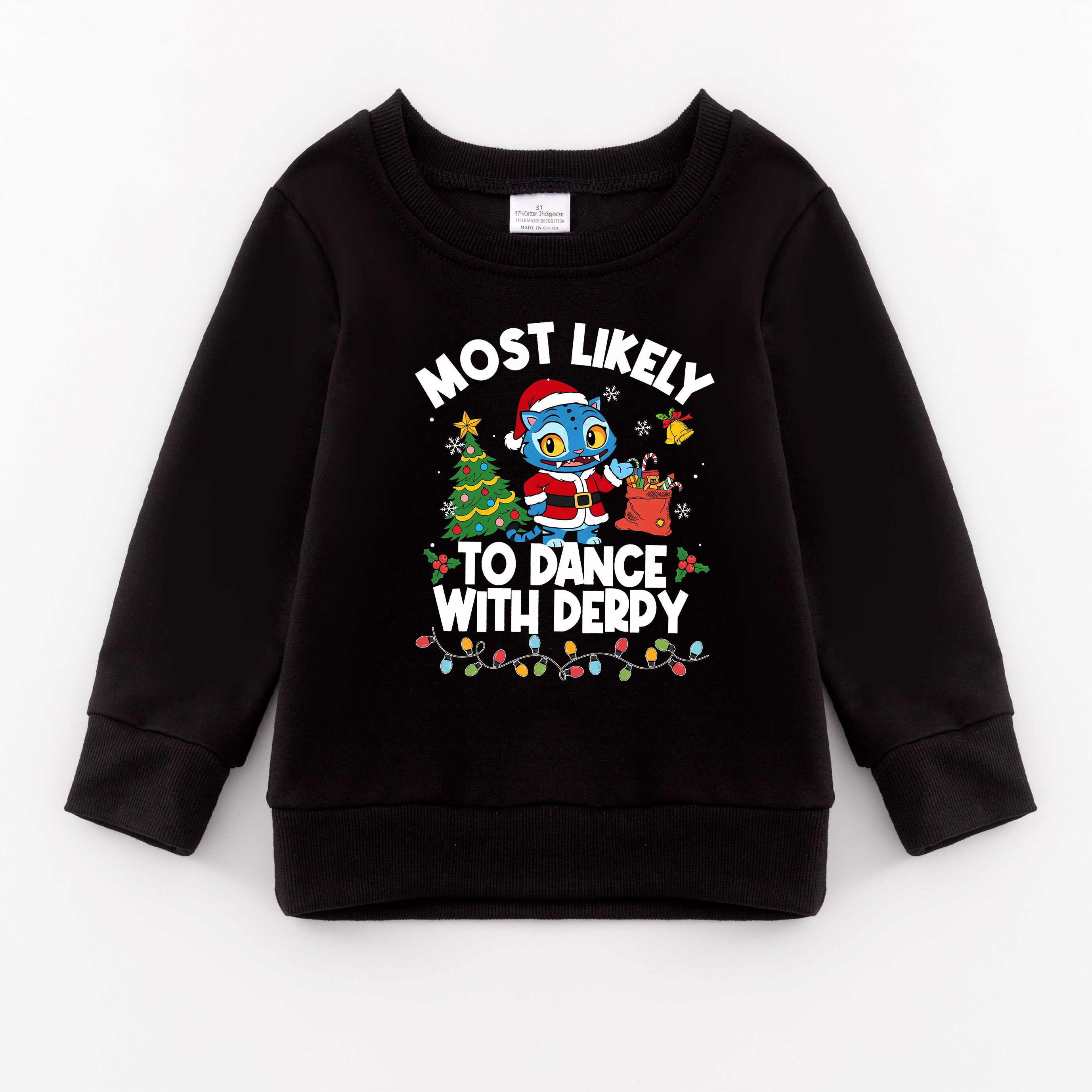 (Pre Order)Girls Christmas Movie Character Print Cotton Sweatshirt