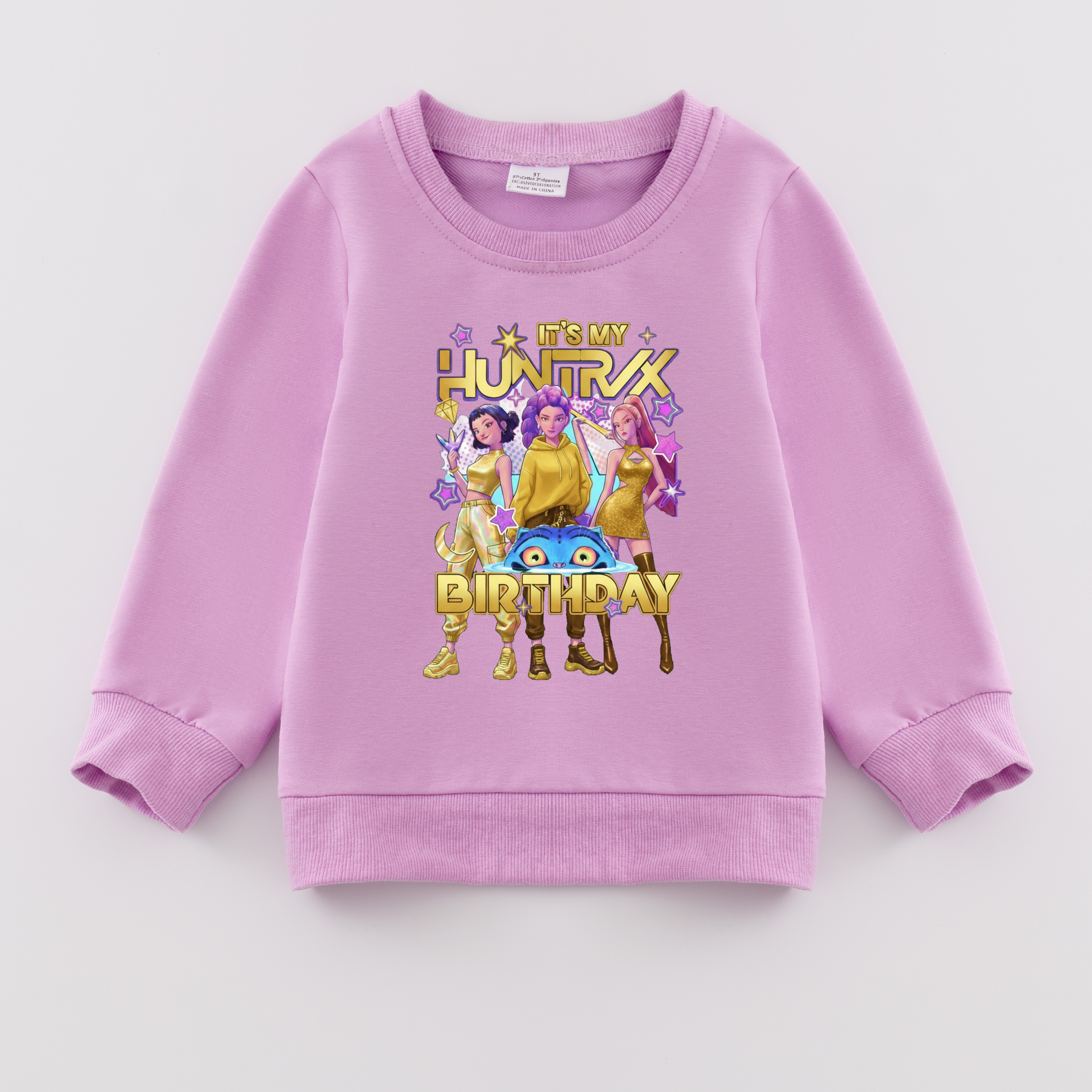 (Pre Order)Girls Christmas Movie Character Print Cotton Sweatshirt