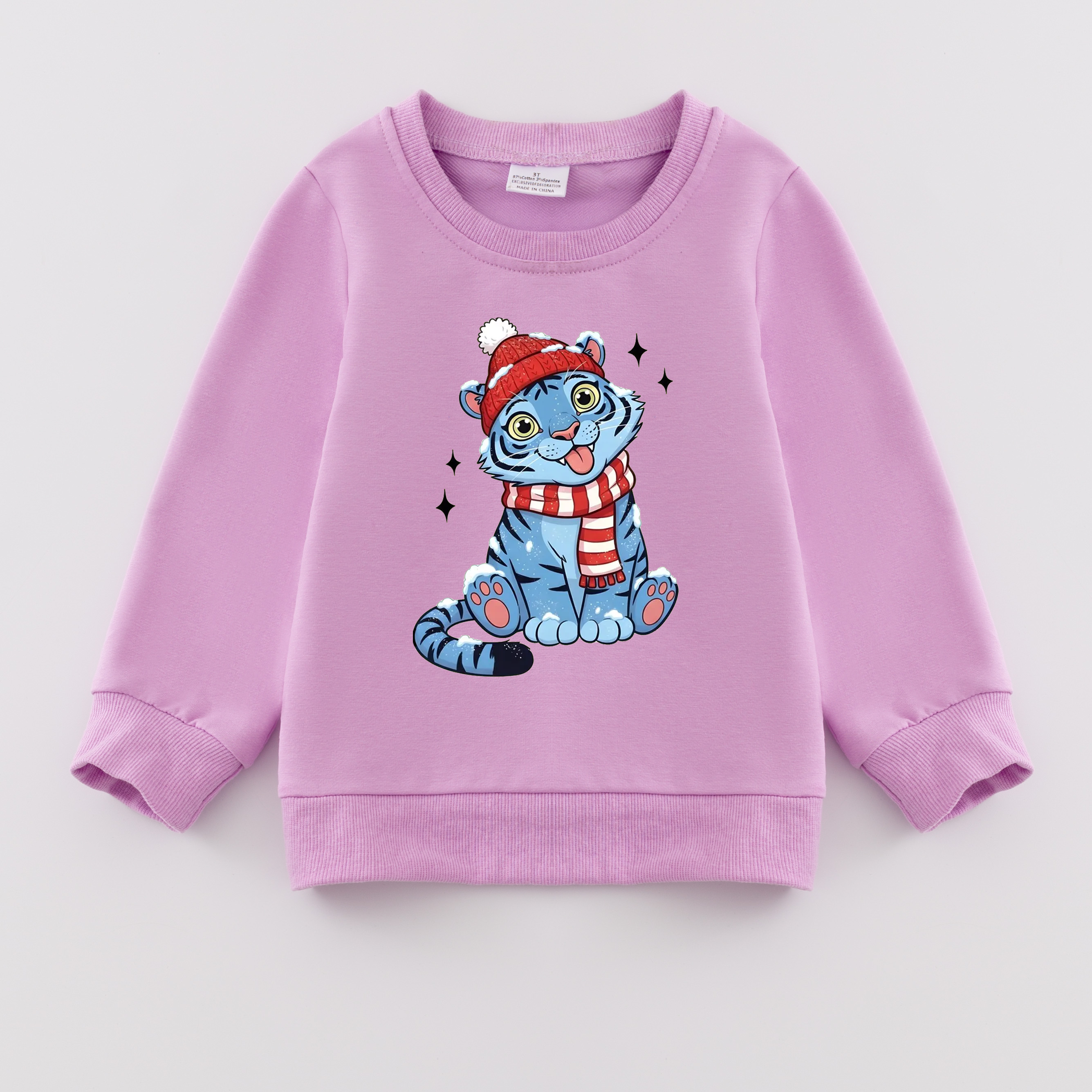 (Pre Order)Girls Christmas Movie Character Print Cotton Sweatshirt