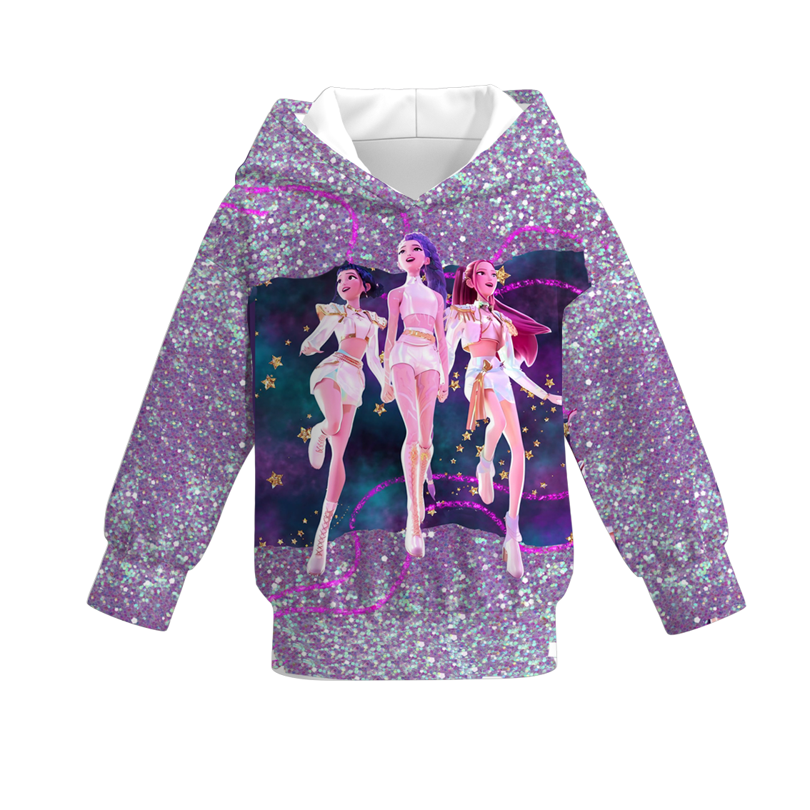 (Pre Order)Girls Movie Character Print Hoodie