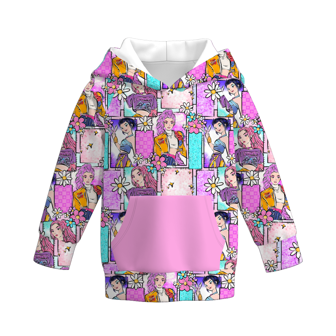 (Pre Order)Girls Movie Character Print Hoodie