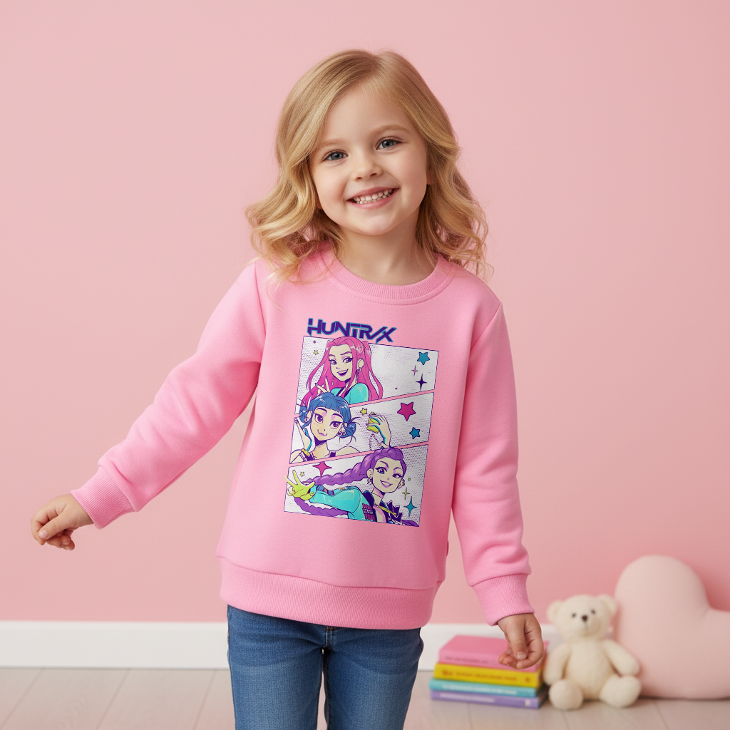 (Pre Order)Girls Movie Character Print Cotton Sweatshirt