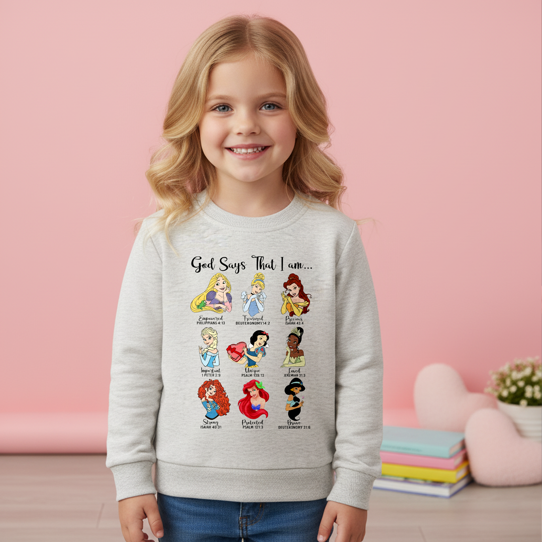 (Pre Order)Girls Valentine's Day Print Cotton Sweatshirt