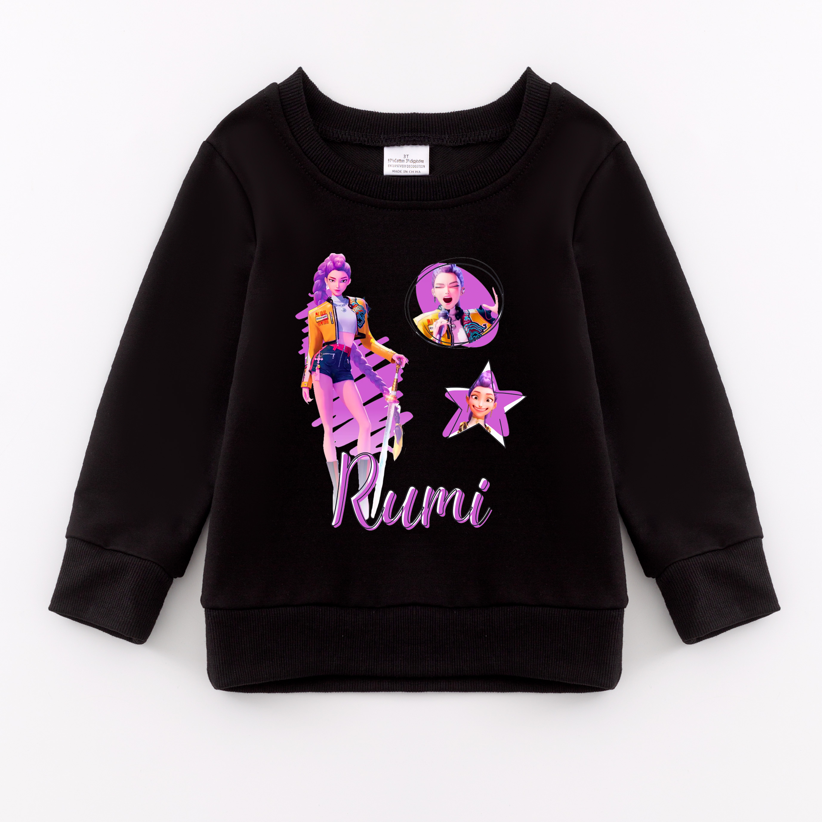 (Pre Order)Girls Spring&Summer Movie Character Print Cotton Sweatshirt