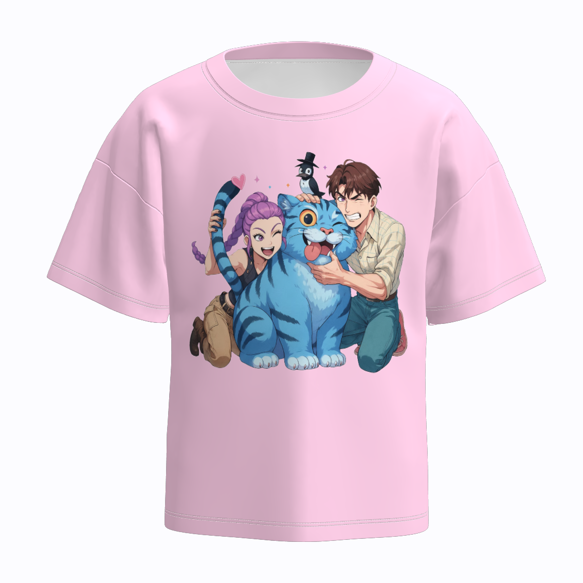 (Pre Order)Girls Spring&Summer Movie Character Print Top&Pants