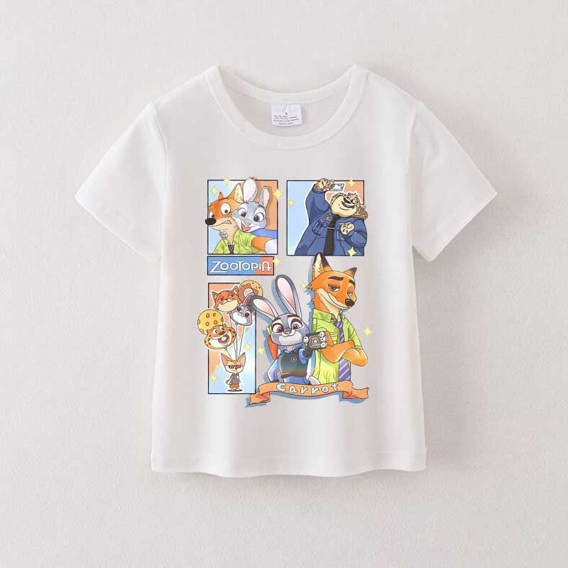 (Pre Order)Girls Spring&Summer Cartoon Print Cotton Top