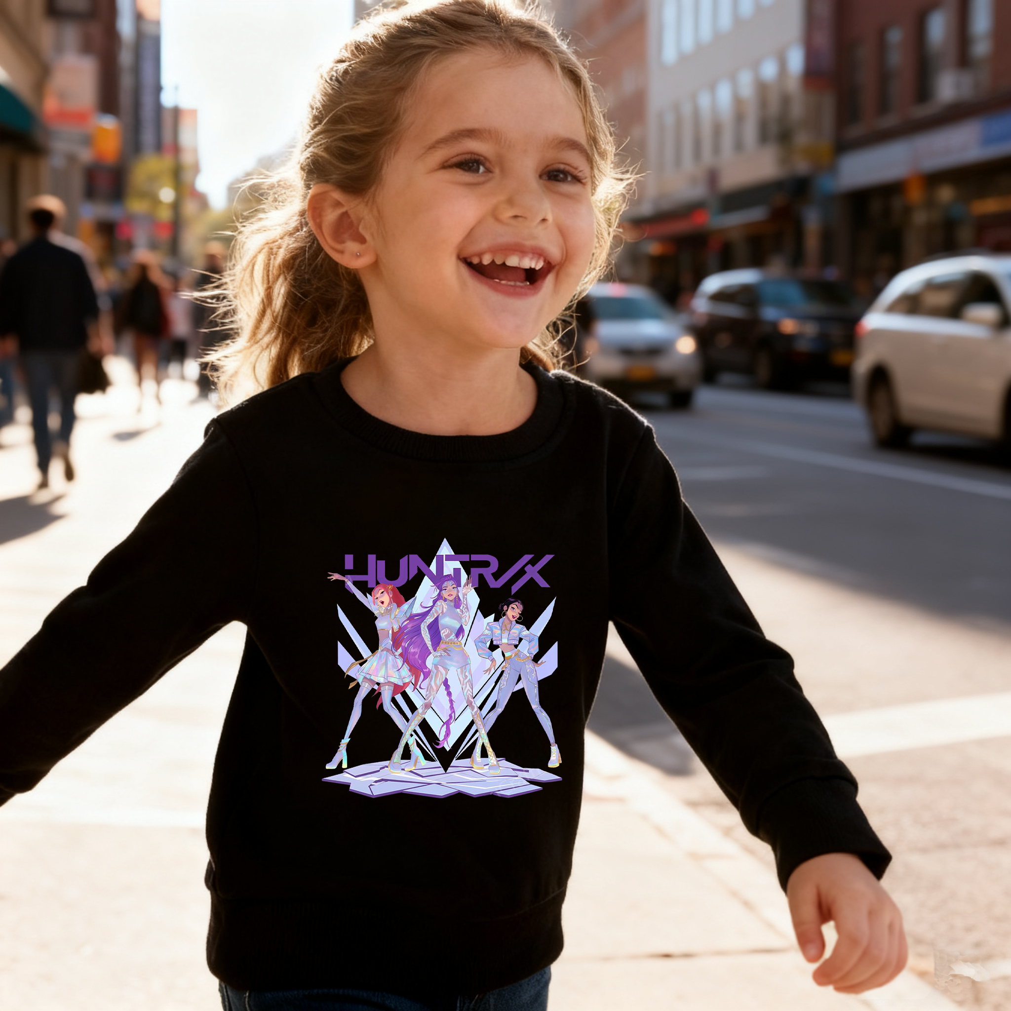 (Pre Order)Girls Spring&Summer Movie Character Print Cotton Sweatshirt