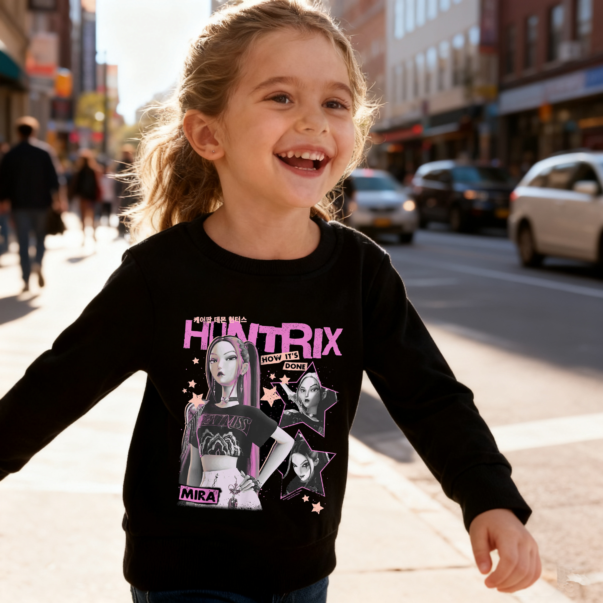 (Pre Order)Girls Spring&Summer Movie Character Print Cotton Sweatshirt