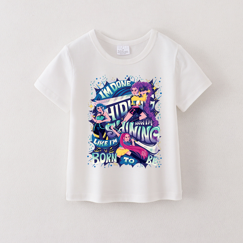 (Pre Order)Girls Spring&Summer Movie Character Print Cotton Top