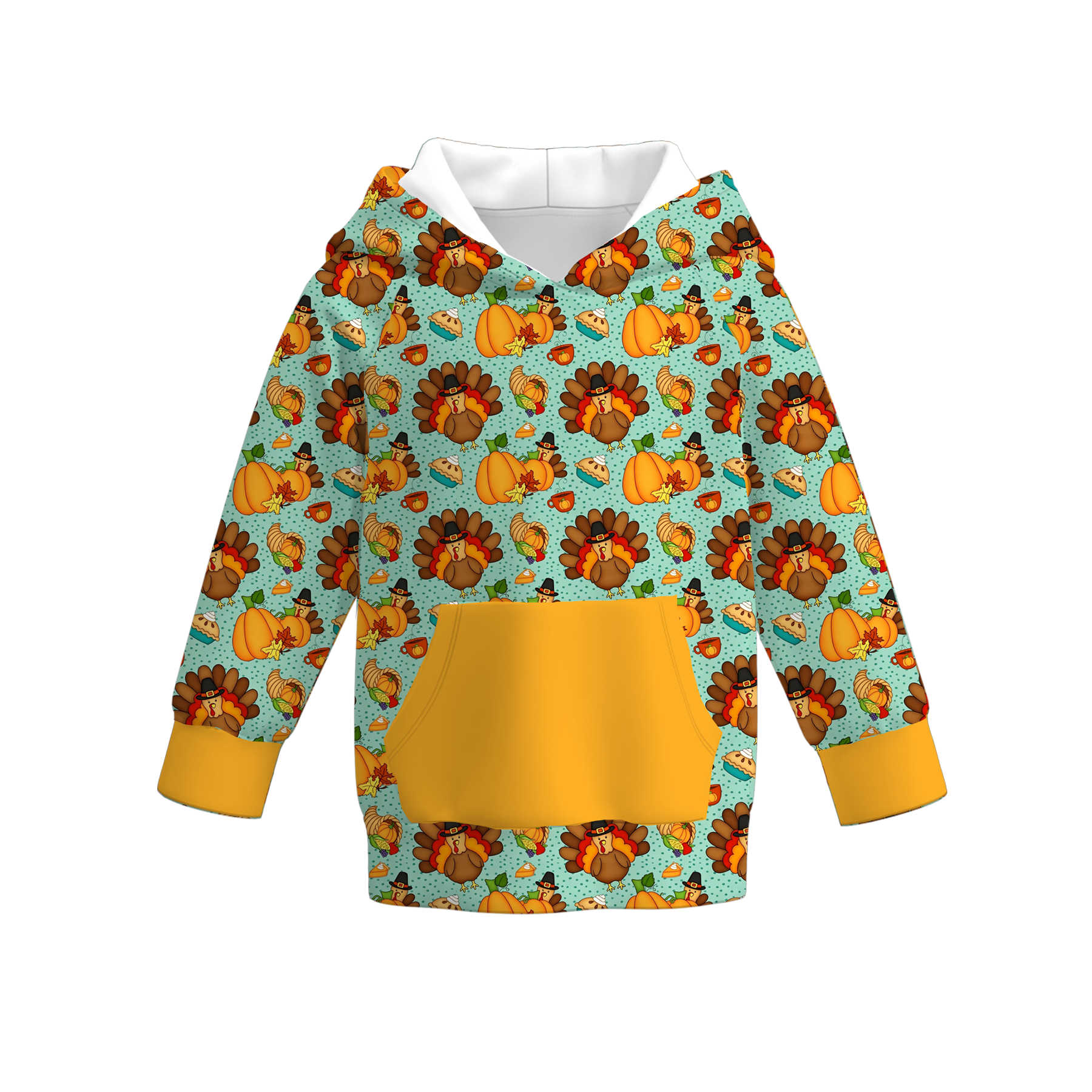 (Pre Order)Girls Thanksgiving Turkey Print Dress&Top