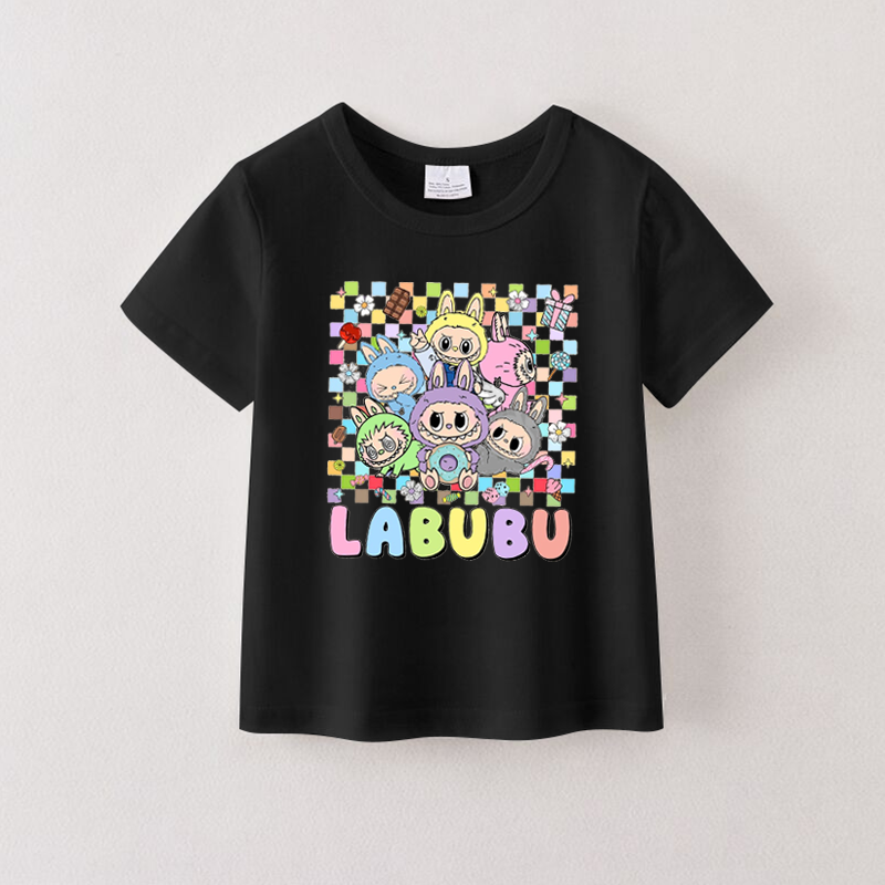 (Pre Order)Girls Summer Back To School Cartoon Print Cotton Top