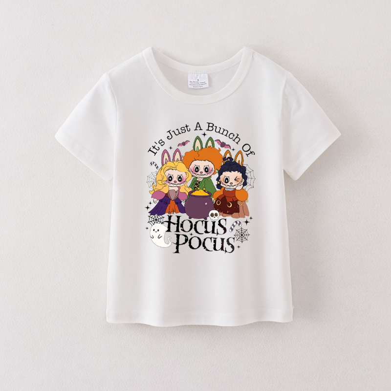 (Pre Order)Girls Halloween Cartoon Print Cotton Top