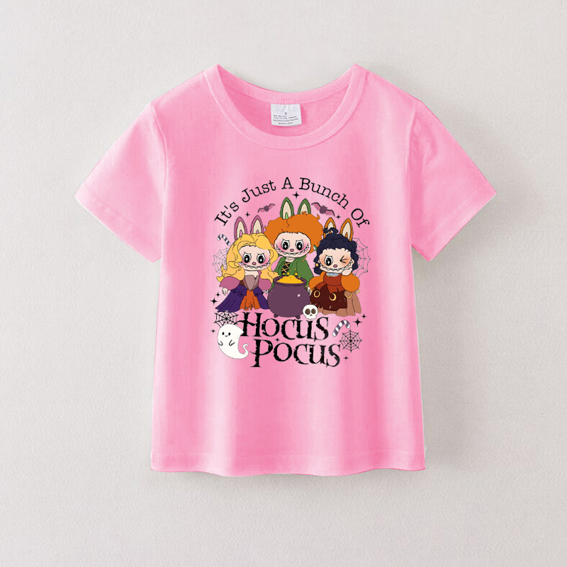 (Pre Order)Girls Halloween Cartoon Print Cotton Top