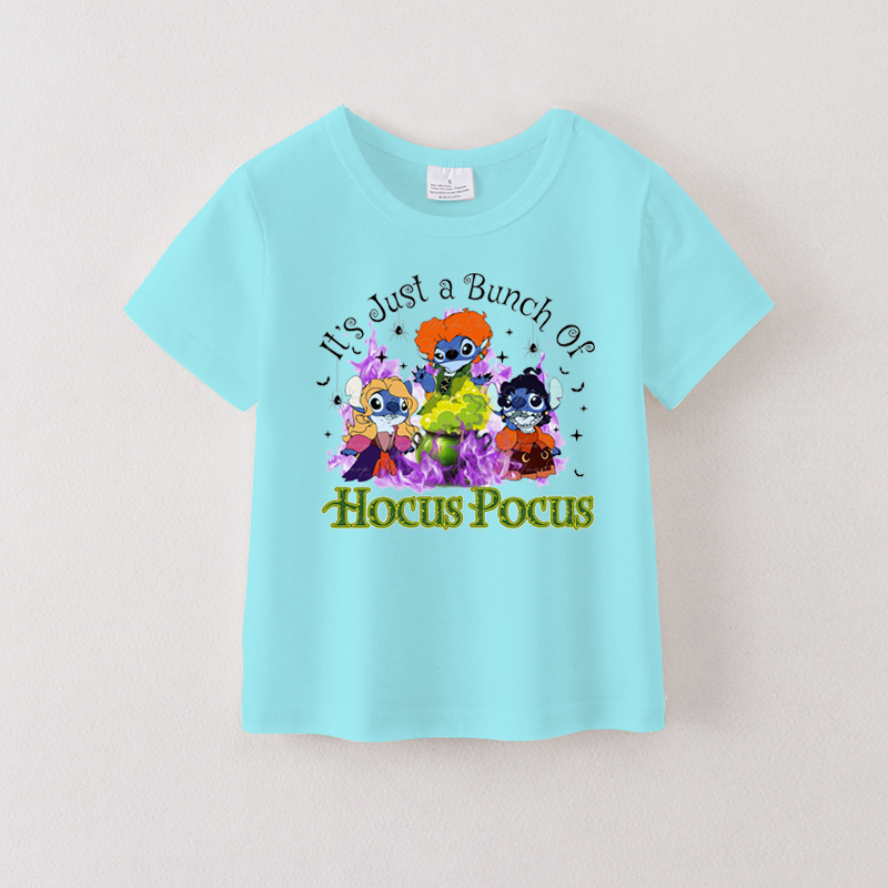 (Pre Order)Girls Halloween Cartoon Print Cotton Top