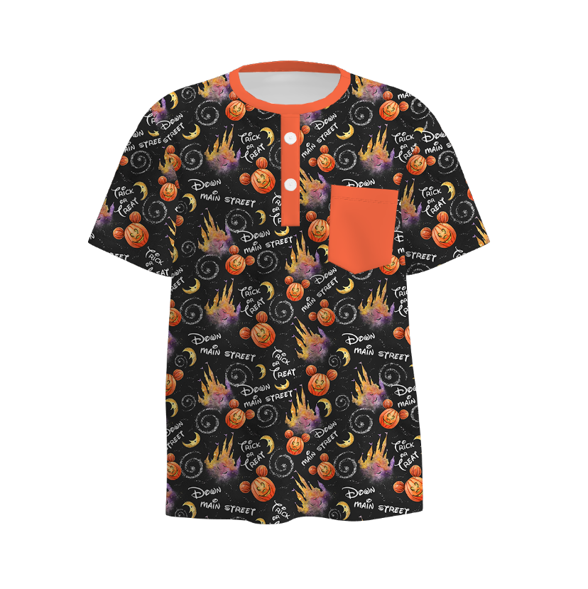 (Pre Order)Family Halloween Cartoon Print Dress,Set&Top