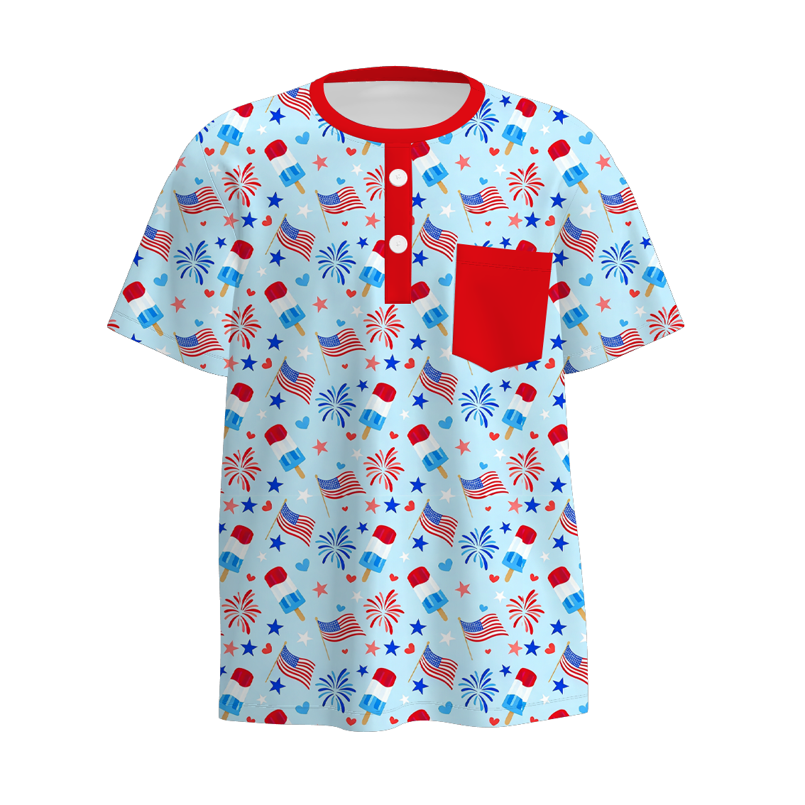 (Pre Order)Family Patriotic Print Dress,Set&Top